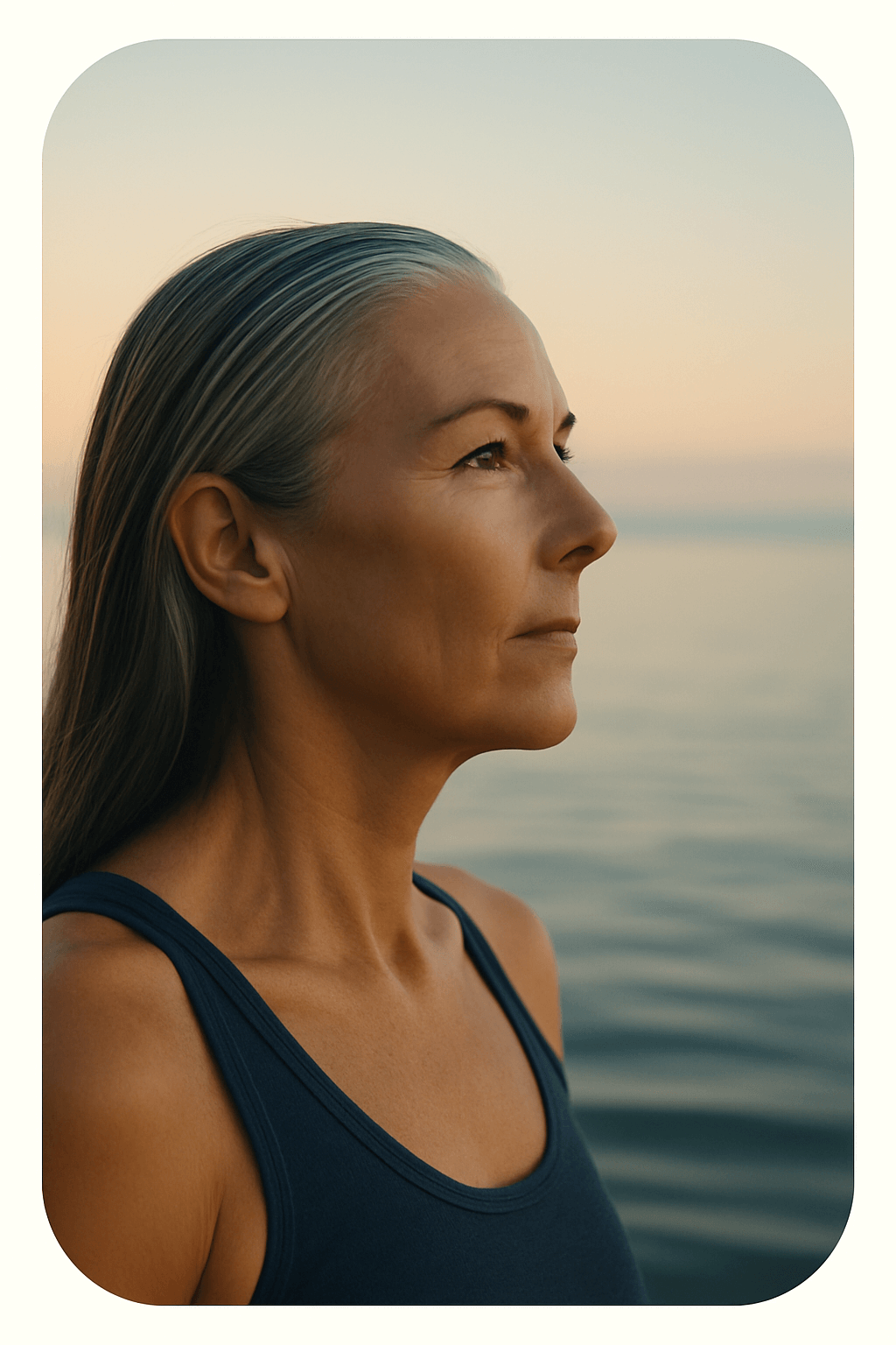 Serene woman in the sea
