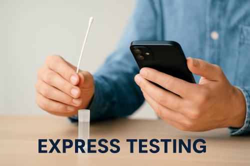 One Day Express Testing - Man ordering a swab kit