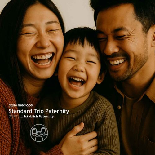 Image of family -Standard Trio Paternity DNA Test – Mother, Child, and Alleged Father